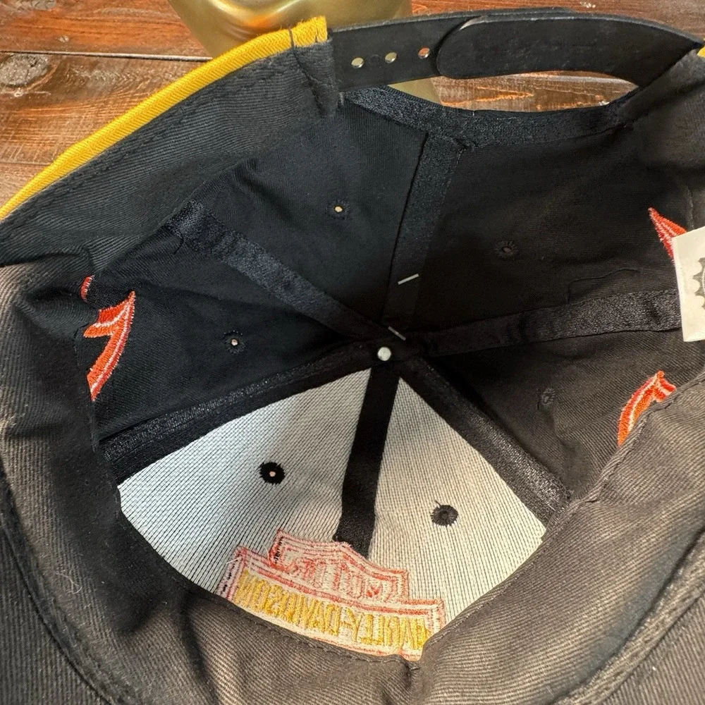 Harley Davidson Embroidered Flames Snapback Hat/ Cap‎ Licensed New With Tags